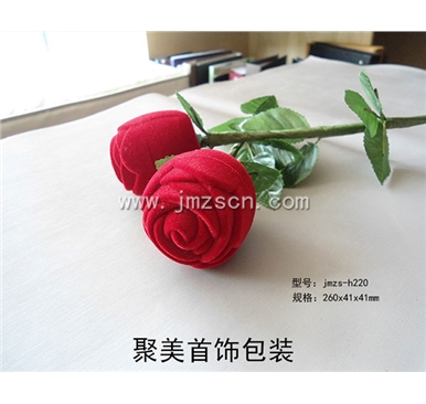 带叶玫瑰戒指盒jmzs-h220